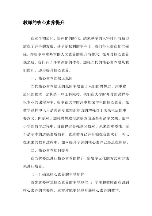 教师的核心素养提升-2019年精选文档