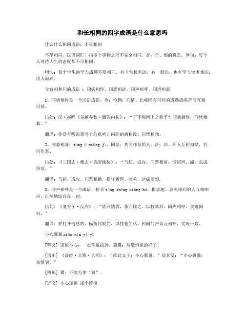 和长相同的四字成语是什么意思吗