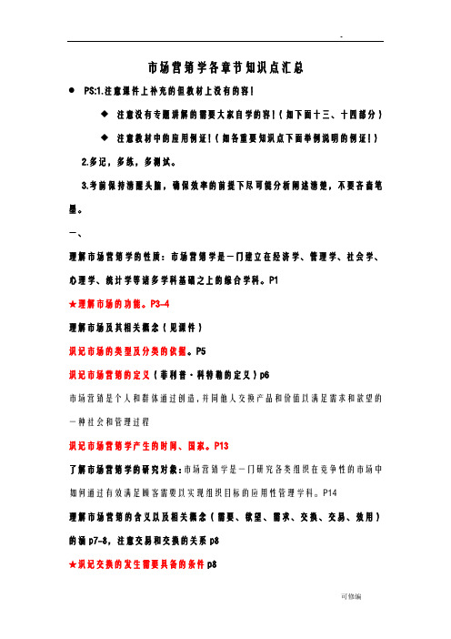 市场营销学知识点