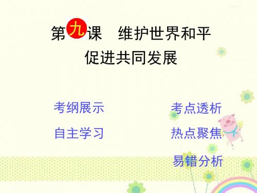 新人教版必修2福建省高三政治一轮复习政治生活第四单元第九课《维护世界和平促进社会发展》课件
