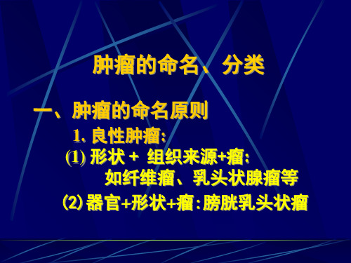 肿瘤的命名、分类