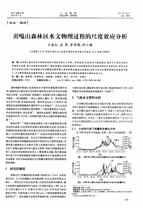 贡嘎山森林区水文物理过程的尺度效应分析