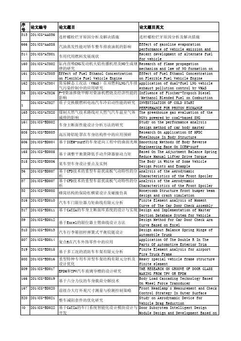 2014中国汽车工程学会论文评审结果介绍