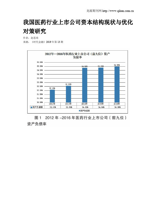 我国医药行业上市公司资本结构现状与优化对策研究