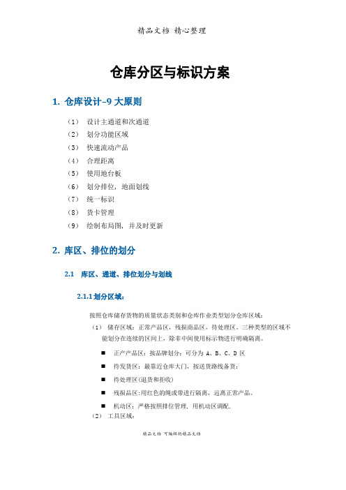 仓库分区与标识方案-仓库现场划线实施指引与标识方法