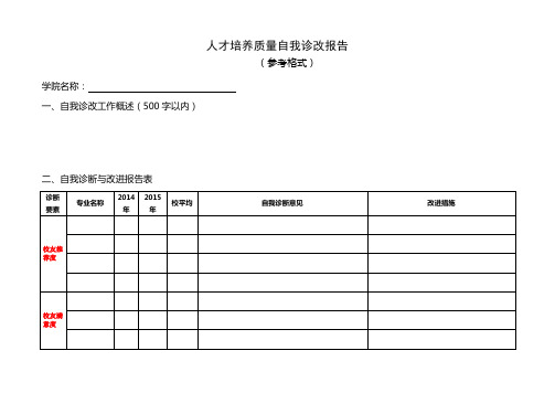 人才培养质量自我诊改报告