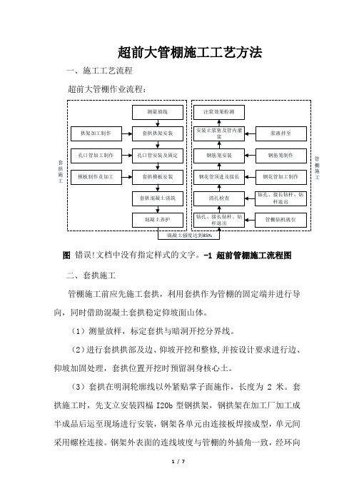 超前大管棚施工工艺方法