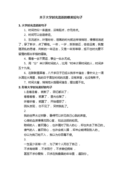 关于大学时光流逝的唯美短句子