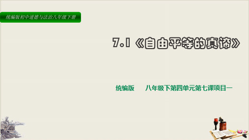 【实用公开课课件】《自由平等的真谛》PPT