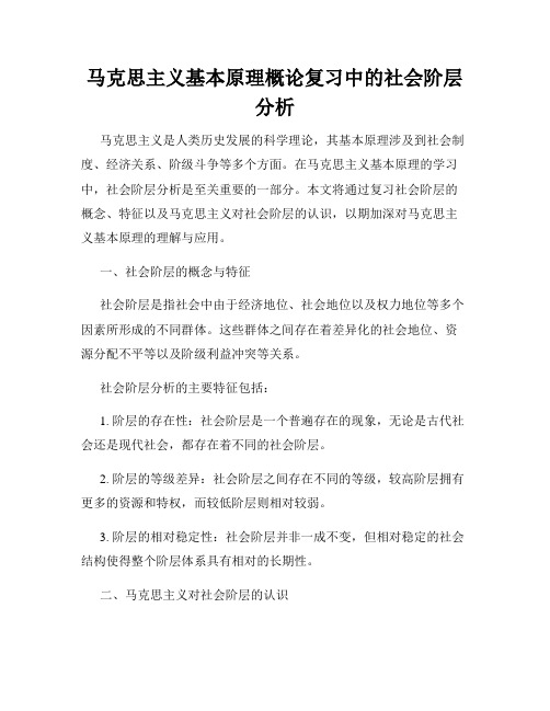 马克思主义基本原理概论复习中的社会阶层分析