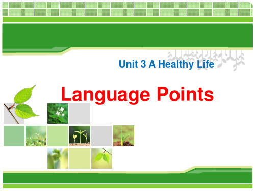 选修六Unit3 A healthy life Language points知识点