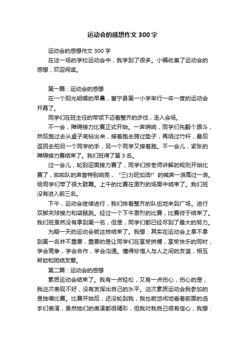 运动会的感想作文300字