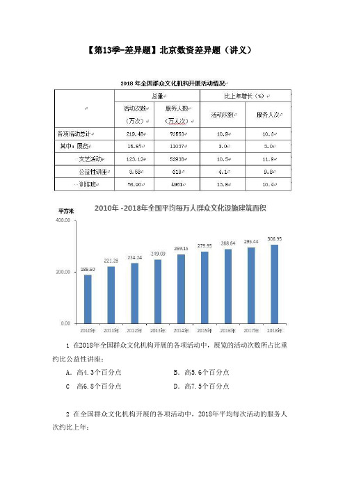 公务员考试【差异题】北京数资差异题(讲义+笔记)(2020北京模考差异题解析课)