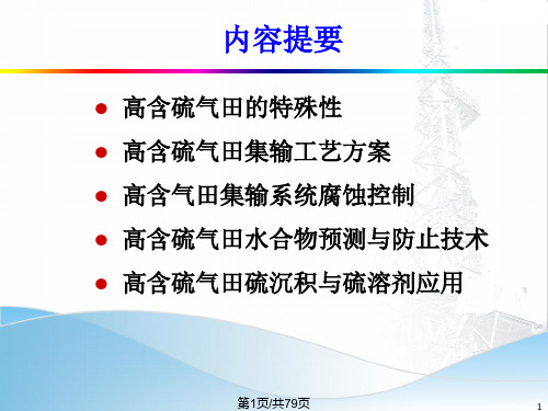 高含硫气田集输工程设计的关键技术PPT课件