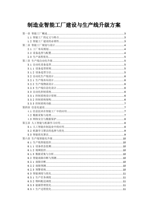 制造业智能工厂建设与生产线升级方案