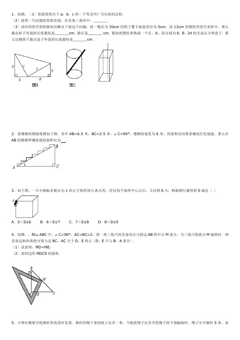 勾股定理的应用(必考题)