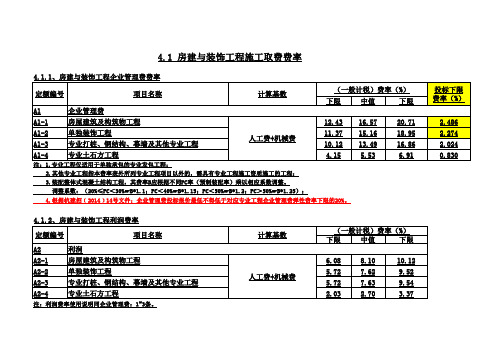 浙江省建设工程施工取费定额(2018版)