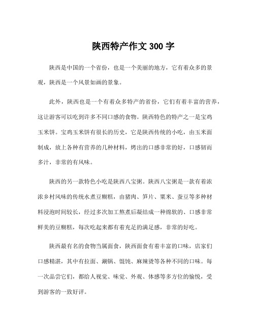 陕西特产作文300字