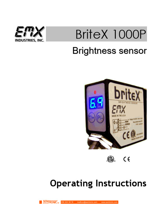 SENTRONIC Brite-X 1000P 操作指南说明书