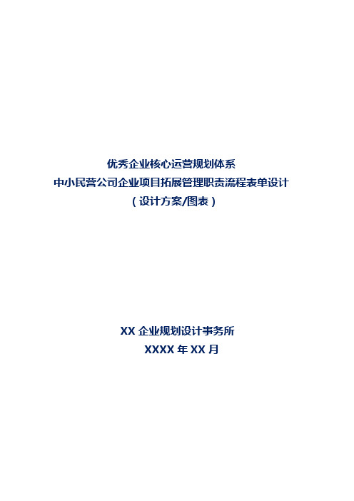 中小民营公司企业项目拓展管理职责流程表单设计