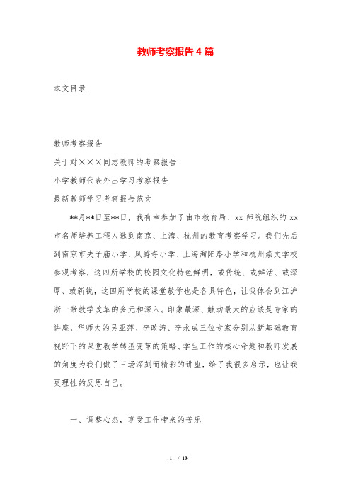 教师考察报告4篇