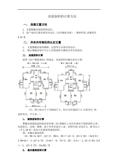 房屋面积计算方法