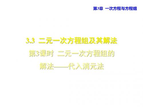 20193.3.3 二元一次方程组的解法——代入消元法教育精品.ppt
