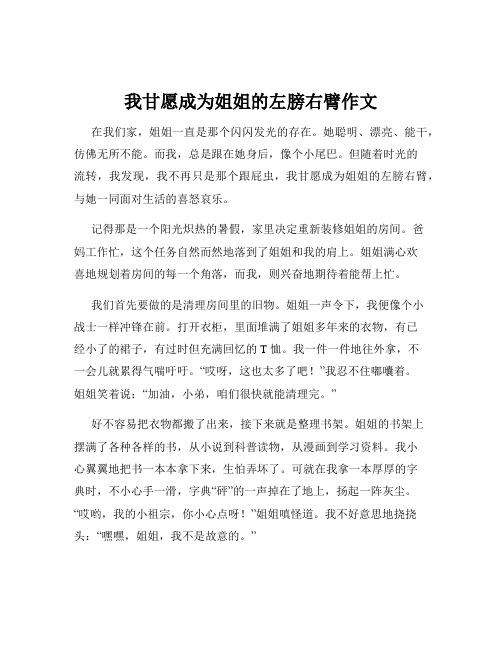 我甘愿成为姐姐的左膀右臂作文