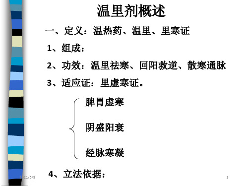 《温里剂概述》PPT课件