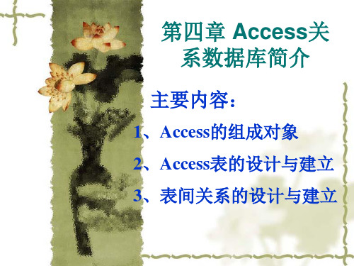 数据库第四章 Access关系数据库简介精品PPT课件