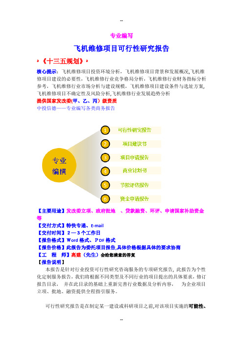 飞机维修项目可行性研究报告