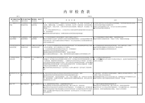 QES管理体系内审检查表1