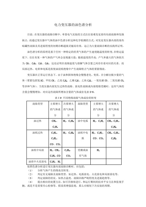 电力变压器的油色谱分析