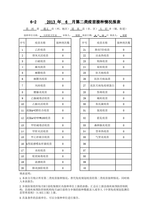 村卫生室6-2报表