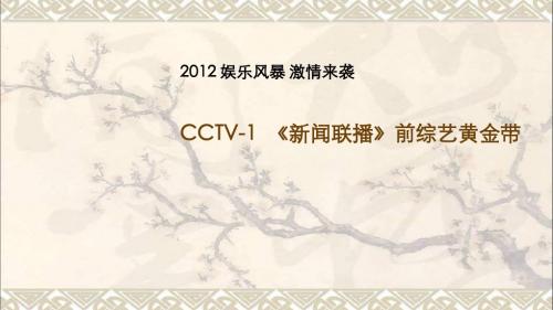 CCTV-1新闻联播前广告价值分析(时段)