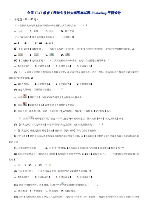 全国ITAT教育工程就业技能大赛预赛-Photoshop平面设计试题及答案