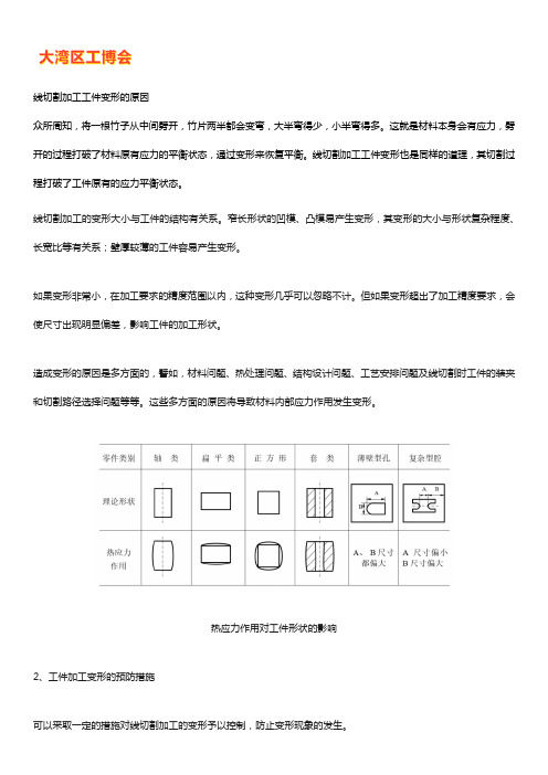 线切割加工工件变形的原因及解决办法