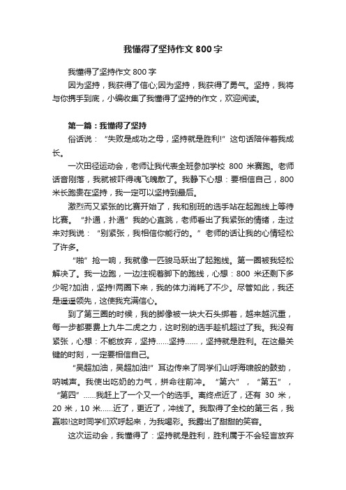 我懂得了坚持作文800字