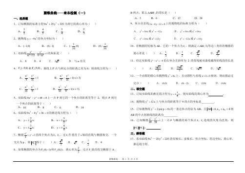 (完整word版)圆锥曲线章末检测