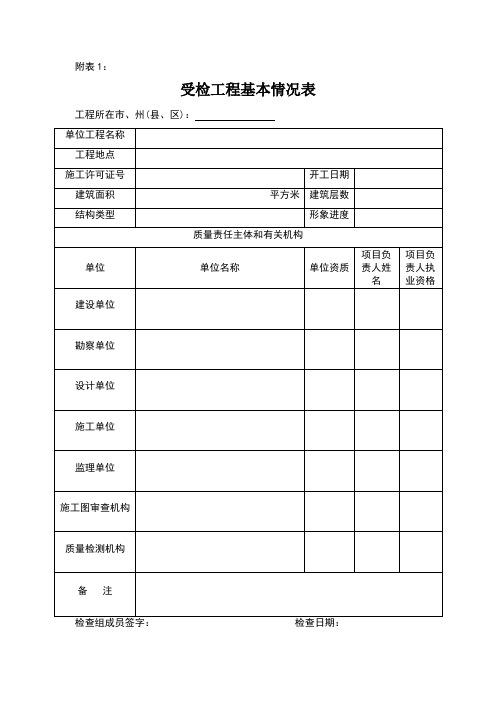 工程建设强制性标准执行情况检查表