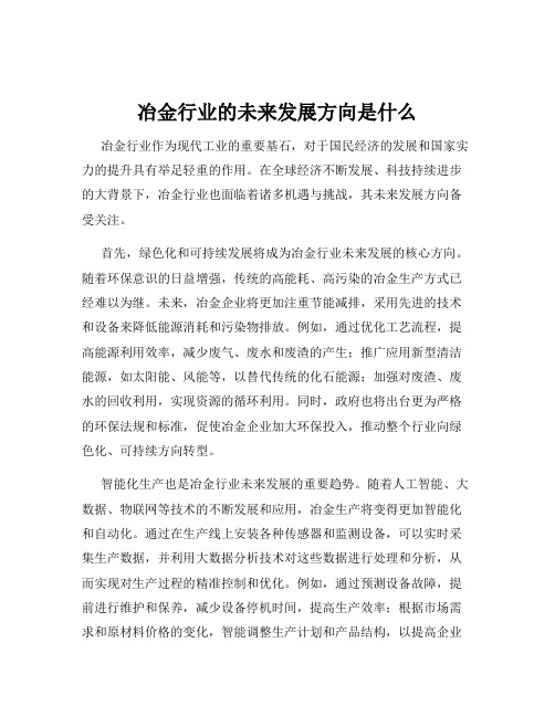 冶金行业的未来发展方向是什么