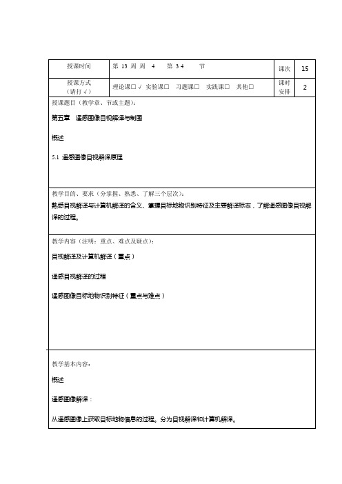 精品第五章遥感图像目视解译与制图