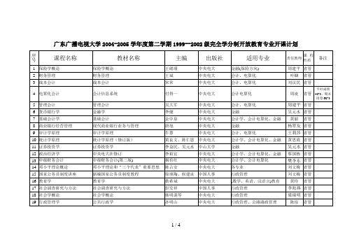 广东广播电视大学学度第二学期级