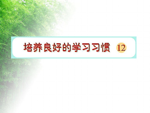 苏教版小学六年级语文下册《培养良好的学习习惯(12)》课件