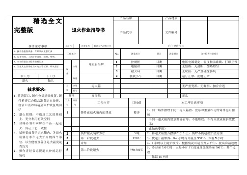 XXXXXXX公司退火作业指导书精选全文完整版