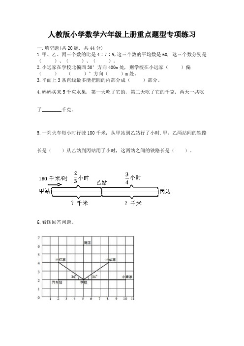 人教版小学数学六年级上册重点题型专项练习带答案【满分必刷】