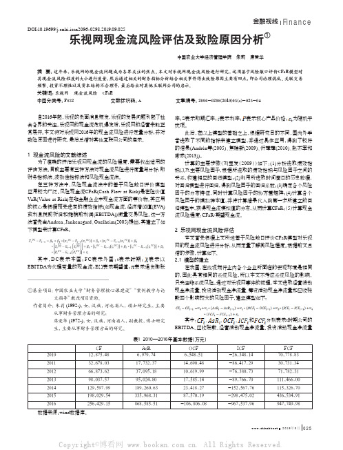 乐视网现金流风险评估及致险原因分析