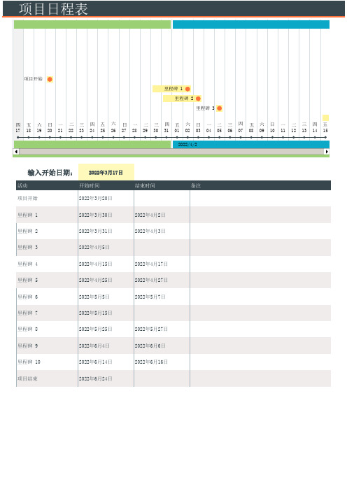 项目计划日程安排统计详情统计报表Excel模板