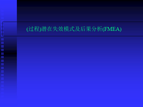 (过程)潜在失效模式及后果分析(FMEA)