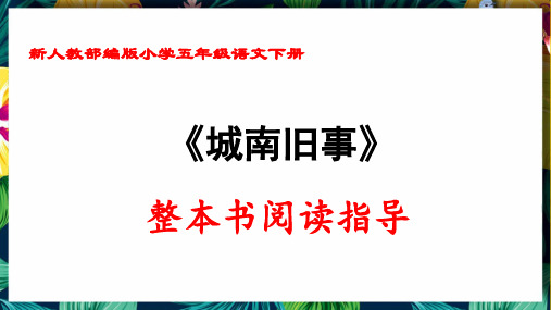 新人教部编版小学五年级语文下册《城南旧事》整本书阅读指导